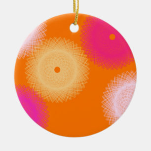 Ornamento De Cerâmica cor laranja e rosa pop