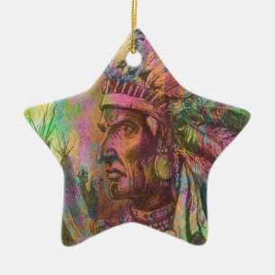 Ornamento De Cerâmica cor legal antiga nativa da américa indiana