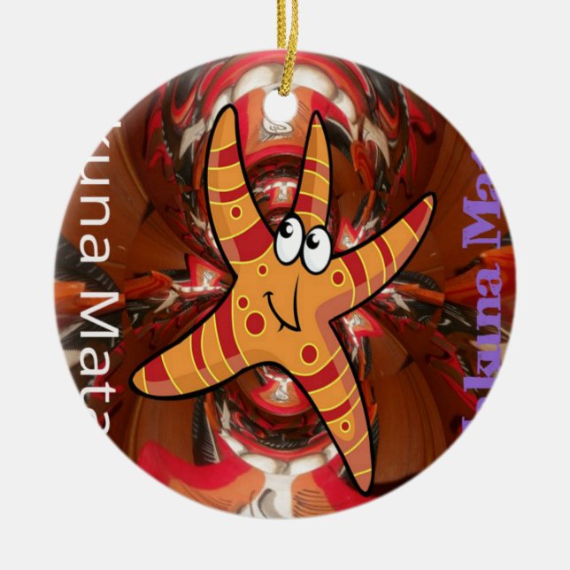 Ornamento De Cerâmica Cor na execução (Frente)