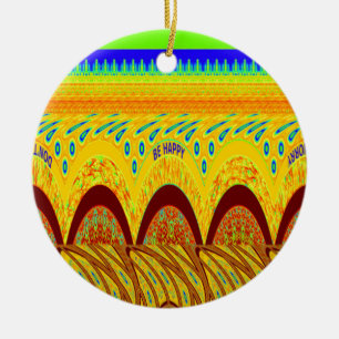 Ornamento De Cerâmica Cor Tradicional Africana verde ouro