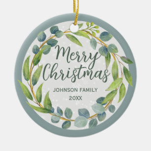 Ornamento De Cerâmica Cor Verde Moderna Deixa Foto Feriada