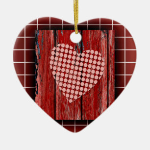 Ornamento De Cerâmica coração amor corações personalizado personalizar A