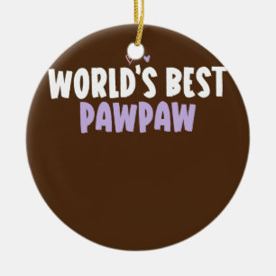 Ornamento De Cerâmica Coração Colorido Divertido Melhor Pawpaw do Mundo