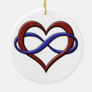Ornamento De Cerâmica Coração da infinidade do orgulho de Polyamory