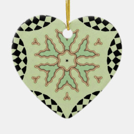 ORNAMENTO DE CERÂMICA CORAÇÃO DA PLACA DE VERIFICAÇÃO