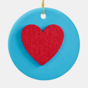 Ornamento De Cerâmica Coração de Amor Vermelho