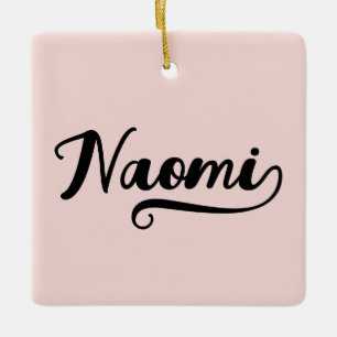 Ornamento De Cerâmica Coração de Blush de Script Pincel Grosso Foto