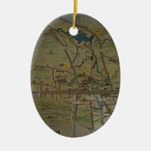 Ornamento De Cerâmica Coração de Braunfels novo, Texas