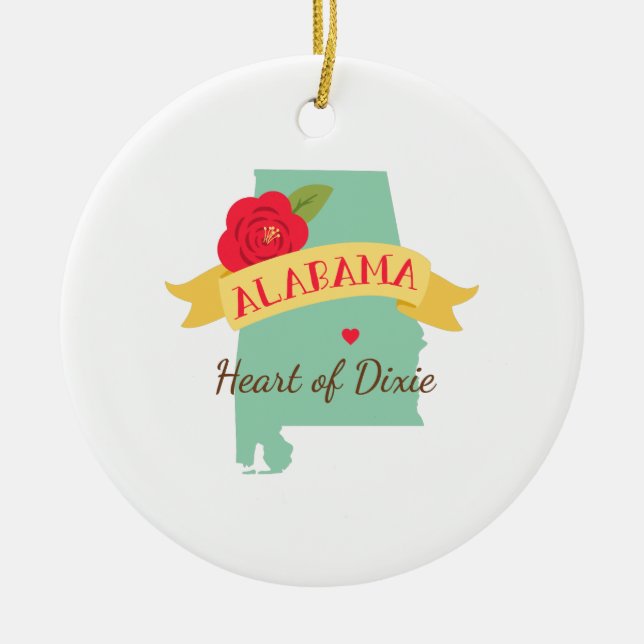 Ornamento De Cerâmica Coração de Dixie (Frente)