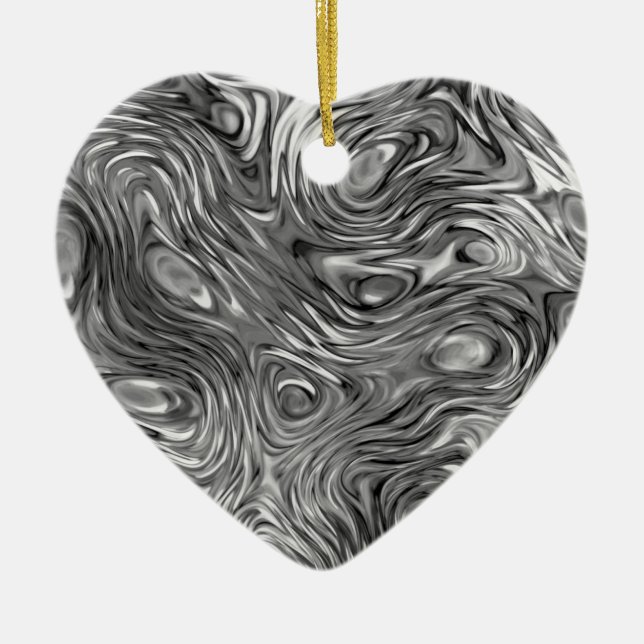 Ornamento De Cerâmica Coração de impressão Molten (Frente)