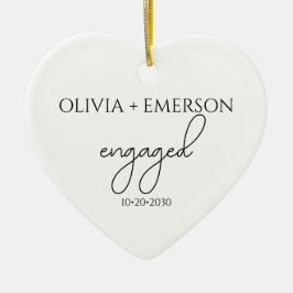 Ornamento De Cerâmica Coração de Keepsasasaque de noivado