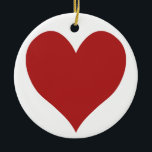 Ornamento De Cerâmica Coração de Tijolo Cortês<br><div class="desc">Um coração bonito no tijolo de fogo,  um tom de vermelho. Você pode alterar a cor de fundo.</div>
