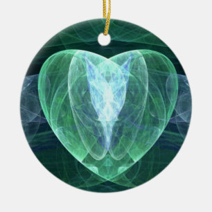 Ornamento De Cerâmica Coração do jade