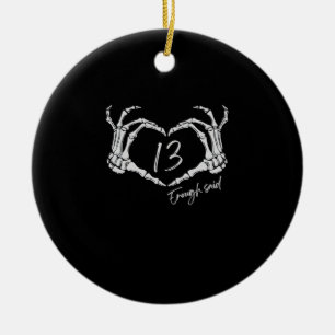 Ornamento De Cerâmica Coração Esqueleto Mão Clássica