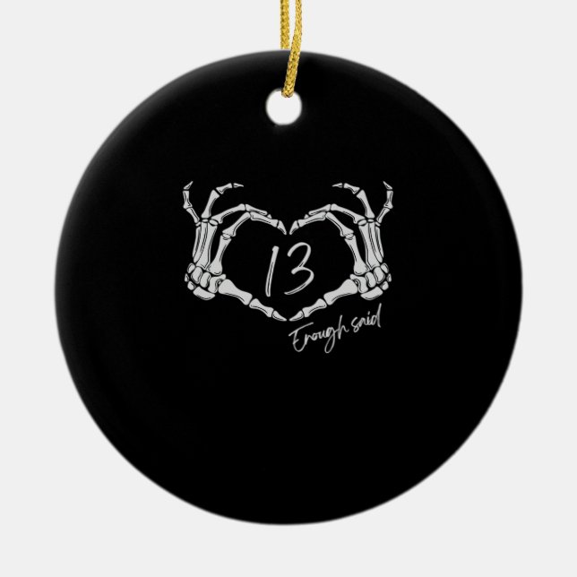 Ornamento De Cerâmica Coração Esqueleto Mão Clássica (Frente)