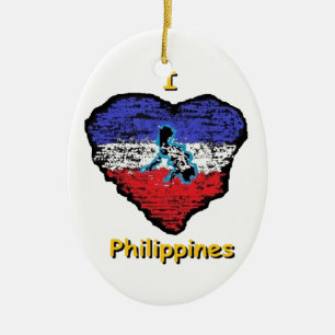 Ornamento De Cerâmica coração Filipinas do amor