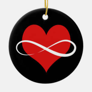 Ornamento De Cerâmica Coração Infinito