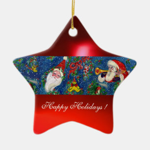 Ornamento De Cerâmica Coração noturno de NATAL