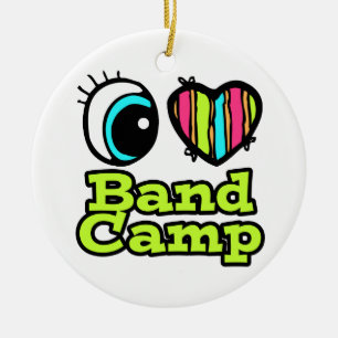 Ornamento De Cerâmica Coração Olho Brilhante Eu Adoro Acampamento Banda