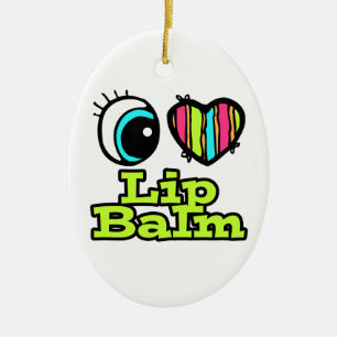 Ornamento De Cerâmica Coração Olho Brilhante Eu Adoro Lip Balm