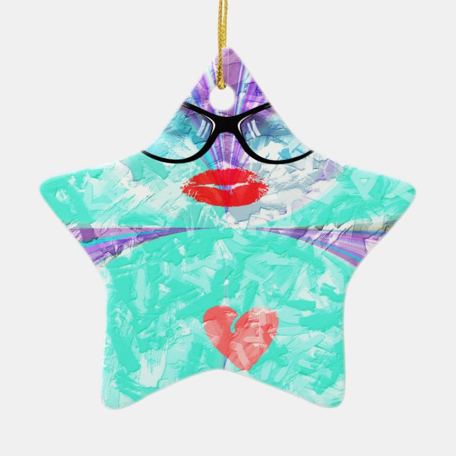 Ornamento De Cerâmica Coração perfeito (Frente)