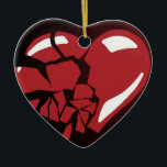 Ornamento De Cerâmica Coração quebrado<br><div class="desc">Coração quebrado</div>
