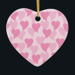 Ornamento De Cerâmica Corações Adoráveis Padrão Sem Olhos<br><div class="desc">Os corações são ornamentos cerâmicos. Apresentado em tons de rosa. Adequado para decoração, presente, etc.</div>
