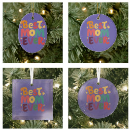 Ornamento De Cerâmica Corações e Estrelas Melhor Mãe Nunca