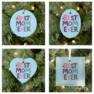 Ornamento De Cerâmica Corações e Flores Bonitos Melhor Mãe De Sempre