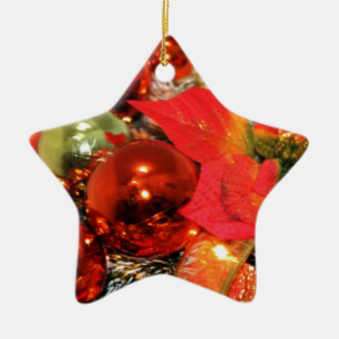 Ornamento De Cerâmica Corações vermelhos festivos