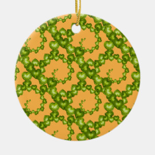 Ornamento De Cerâmica Corações, Vermelhos-Laranja-ROUND ORNAMENT