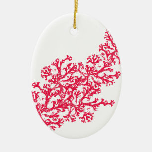 Ornamento De Cerâmica Coral Motif