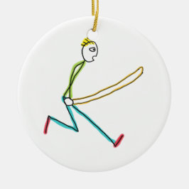 Ornamento De Cerâmica Corda de Saltar Stickman
