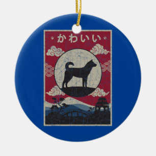 Ornamento De Cerâmica Coreano Jindo Japonês Design Kawaii Dog Pai Mãe