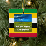 Ornamento De Cerâmica Cores de Ruas. Gatinhos<br><div class="desc">Flag Colors of Ruas. Kitts and Nevis Colorful ornment inspirado na bandeira das Ruas. Kitts and Nevis e uma bela fotografia tirada durante uma visita de um dia por navio de cruzeiro. Por https://www.zazzle.com/store/celestesheffey</div>