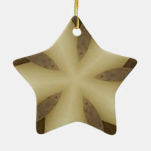 Ornamento De Cerâmica Cores Design Russas Brancas de Star Brown