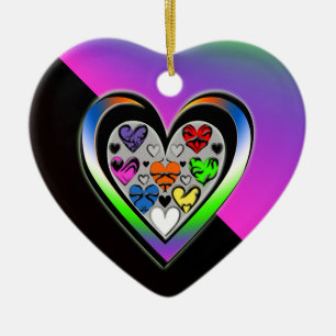 Ornamento De Cerâmica Cores do Amor