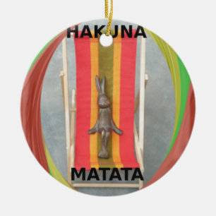 Ornamento De Cerâmica Cores do Coelho da Hora de Verão