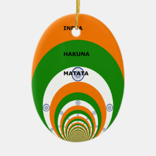 Ornamento De Cerâmica Cores do Design da Bandeira Nacional da Índia. Hak