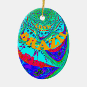 Ornamento De Cerâmica Cores do Festival Brasil de Hakuna Matata.png