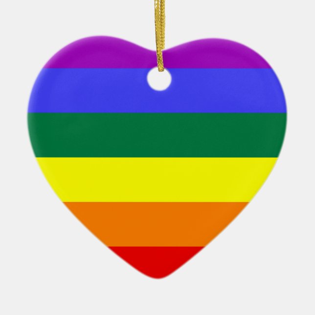 Ornamento De Cerâmica Cores do Orgulho LGBT (Frente)