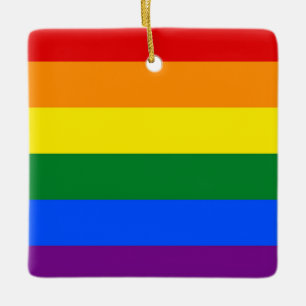 Ornamento De Cerâmica CORES DO RAINBOW FLAG + suas ideias
