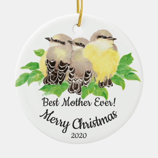 Ornamento De Cerâmica Cores-mãe personalizadas datados Citação de Cores- (Frente)