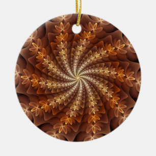 Ornamento De Cerâmica Cores Quentes, Padrão de Arte Fractal Moderna Trip