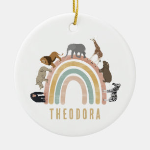 Ornamento De Cerâmica Cores Terrestres Cores Aquarelas Arco-Íris