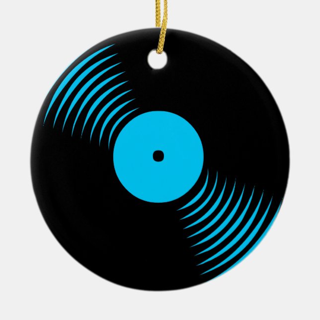 Ornamento De Cerâmica Corey Tiger 80s Ornament Retro Vinil Record (Frente)