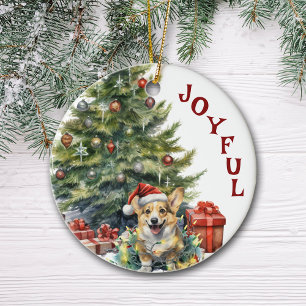Ornamento De Cerâmica Corgi Dog Christmas