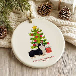 Ornamento De Cerâmica Corgi Dog Personalizado Natal