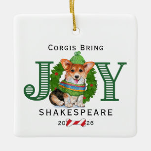 Ornamento De Cerâmica Corgis Trazem Alegria