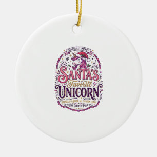 Ornamento De Cerâmica Coringa do Papai Noel Favorito do Unicórnio